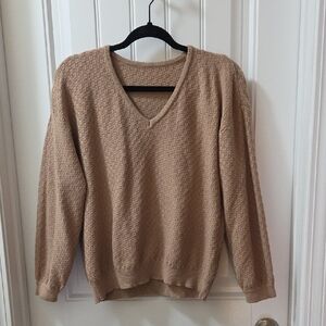 Women's Classic V-Neck Sweater Light Brown